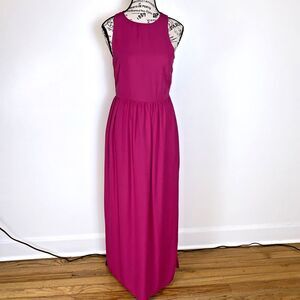 Everly Women's Small Pink Goddess Style High Neck Sleeveless Maxi Dress